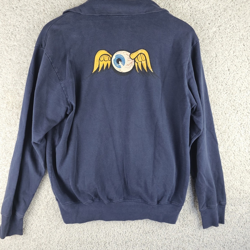 Von Dutch Flying Eye Wings Full Zip Navy Sweatshirt Size Mens Medium Made USA - Picture 2 of 8